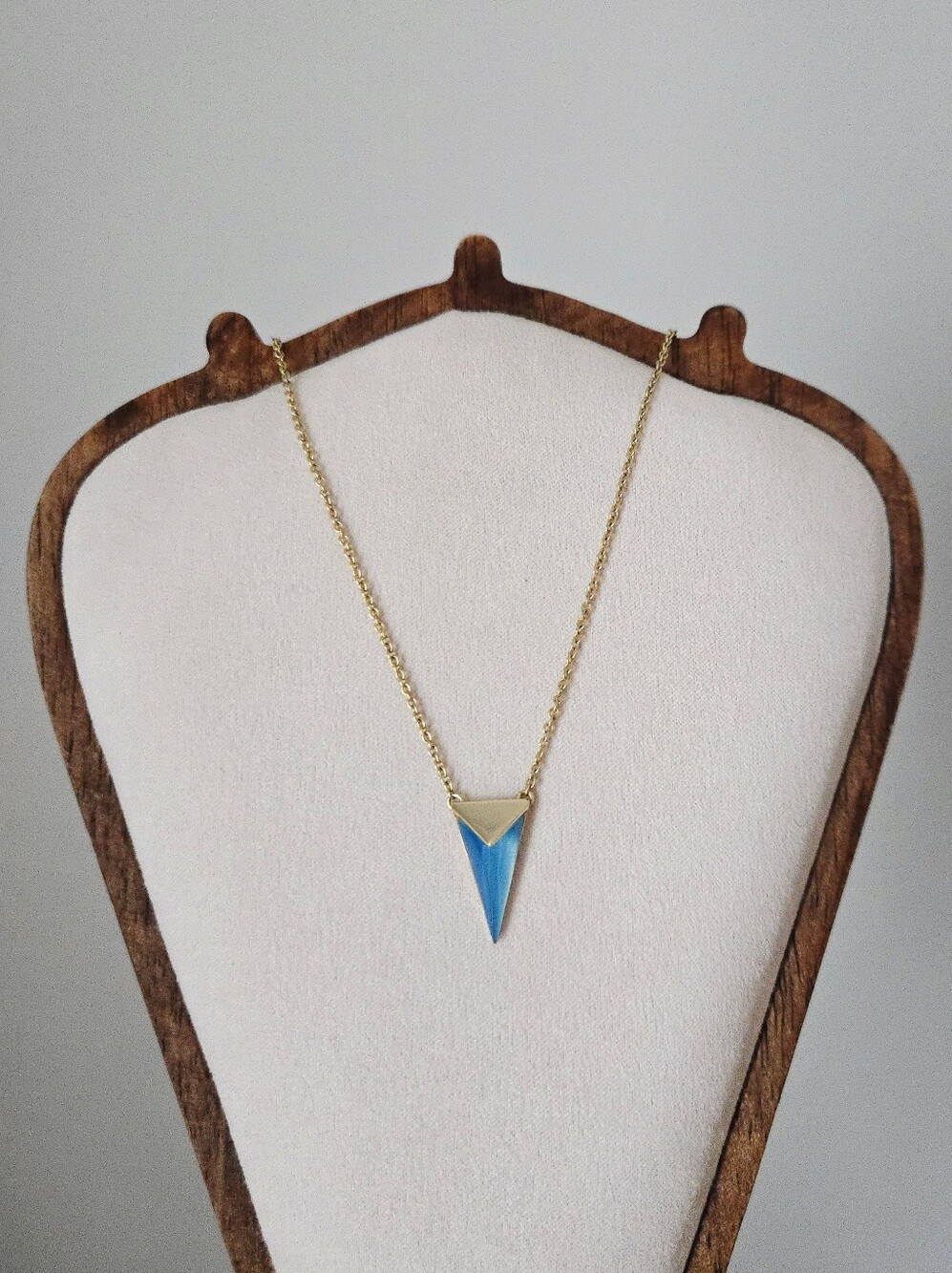 Alexis Bittar Horizon Blue Lucite Pyramid pendant